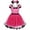 Hot Pink + Black, variant on FYMNSI Toddler Kids Baby Girls Cartoon Mouse Polka Dots Tutu Tulle Princess Dress with Ear Headband 2pcs Outfit for Halloween Christmas Birthday Carnival Party 2-3 Years Red