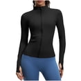 thumbnail image 1 of Tops de Cuello Alto para las Mujeres Camisa de Yoga de Manga Larga Deportes Running Gym Set, 1 of 9