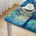 thumbnail image 4 of WERPE Teal Tree Tree of Life Modern Abstract Waterproof Resistant Fabric Square Tablecloth white, 4 of 7