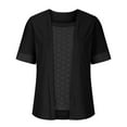thumbnail image 3 of GigrtiJin Womens Summer Tops Solid Short Sleeve Shirts Fake 2 Piece Open Front T Shirt Dressy Casual Loose Blouse, 3 of 4