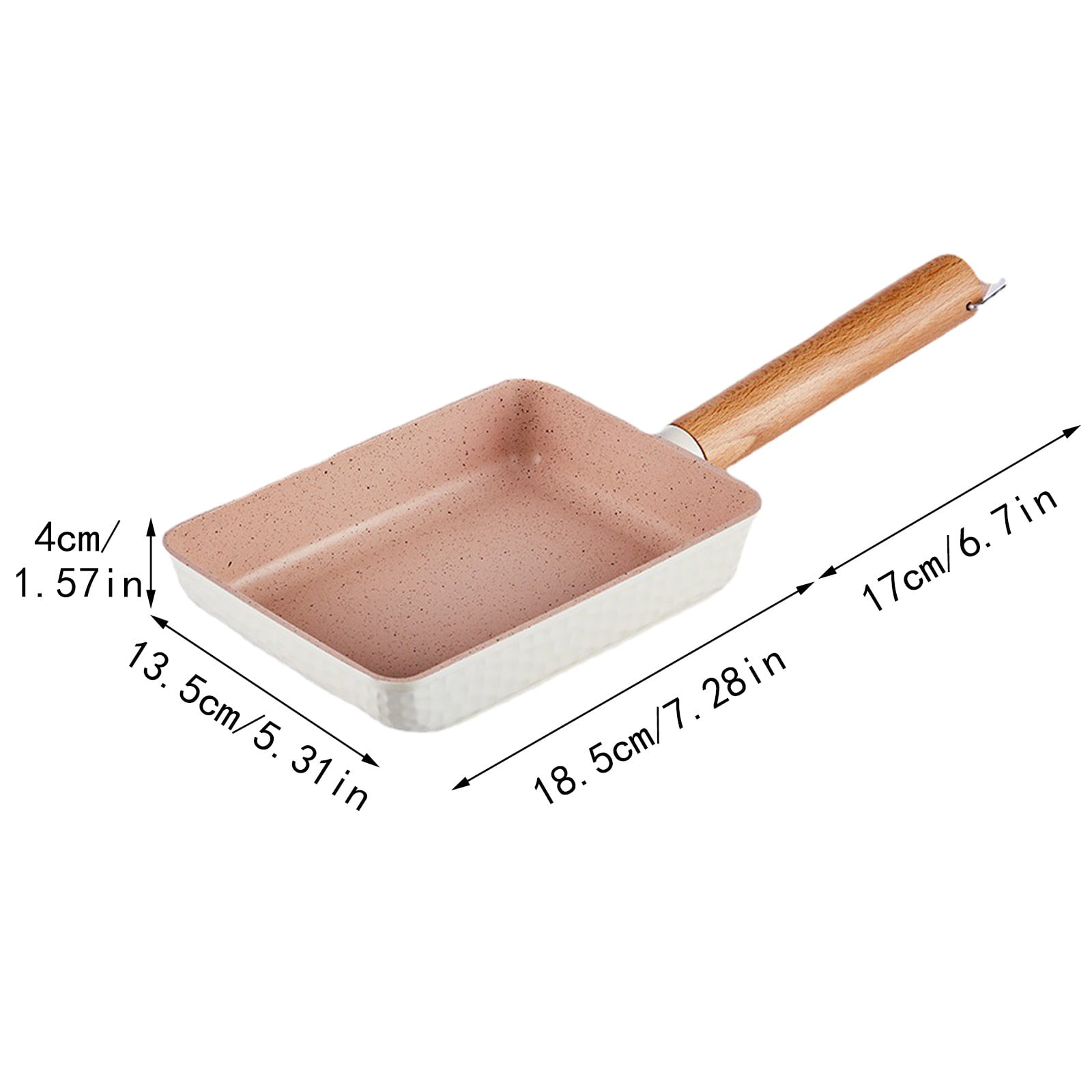 YAZHPA Tamagoyaki Pan,Japanese Omelette Pan,White Tamagoyaki Egg Pan, Non Stick Rectangle Pan,Small Frying Pan