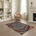 thumbnail image 2 of ODIKA 4'x6' Washable Area Rug Non-Slip, Chair-Friendly, Flatwoven Educational Motifs Cartoon Galaxy Constellation Rocket Plane Border Playful for Home Office, Under Desk, 2 of 7