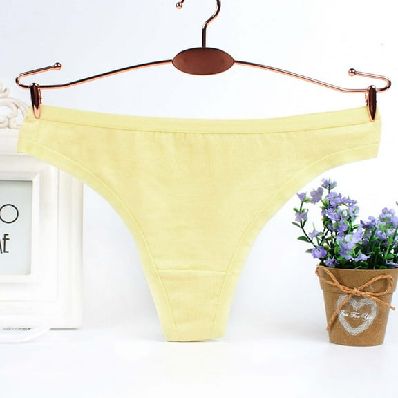 HUPOM Silk Panties Panties In Clothing High Waist Leisure Tie Drop Waist Yellow 2XL