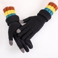 thumbnail image 4 of Women Men Warm Stretch Knitted Gloves Mittens Winter Keep Warm Knitting Golves Outdoor Riding Mittens, 4 of 4