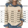 thumbnail image 3 of Atogsazn Women's Knitted Sweater Casual Crewneck Long Sleeve Pullover Denim Patchwork Sweatshirt Tunic Top Outfit Pink S Fashion, 3 of 6
