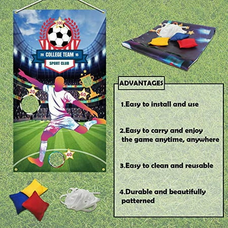 PAKBOOM Soccer Toss Games Banner Backdrop Indoor or Outdoor Sport Theme Birthday Party Decorations Supplies for Kids Adults Family