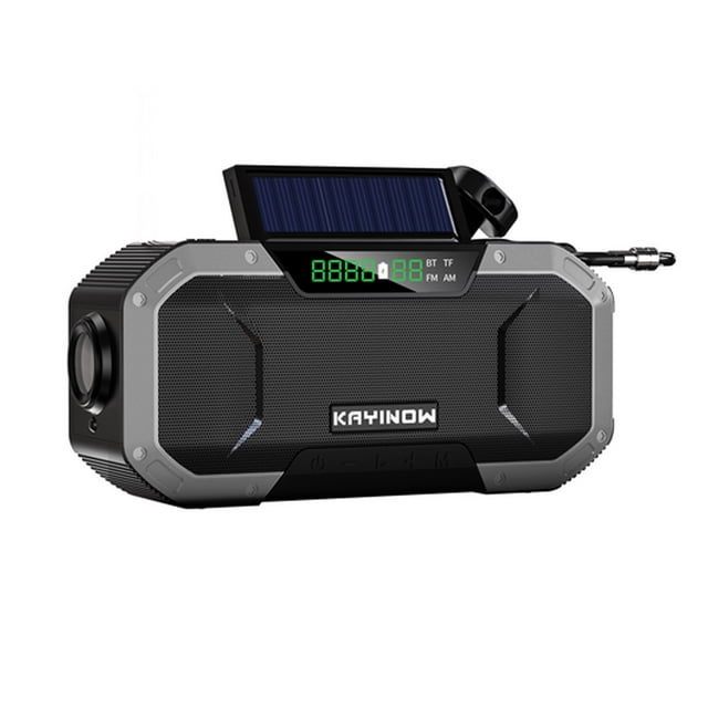 Radio de manivela Radio de emergencia multifuncional para exteriores Altavoz Bluetooth Abanopi Gris-IPX6