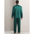 thumbnail image 3 of DARING DIVA Men's 2-Piece Homewear Button Down Long Sleeve Shirt 2XL Dark Green, 3 of 6