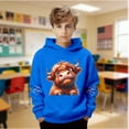 thumbnail image 2 of MAIHAN Teen Girl Hoodies Highland Cow Warmth Cozy Pullovers Long Sleeve Boys Christmas Hoodies Sherpa Lined Cute Casual Fall Winter Sweatshirts(Blue,7-8 Years), 2 of 6