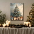 thumbnail image 2 of Framed Vintage Canvas Wall Art, Rustic Winter Evergreen Tree Pictures Pine Tree with Gifts Wall Decor for Kitchen, Bathroom, Room Decor Perfect for Winter, Christmas Decoration, 2 of 6