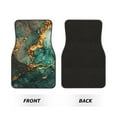 thumbnail image 2 of Honeii Emerald Color Gold Marble Print Car Foot Mat Four-Piece Set - Front & Rear Universal Car Floor Mats for SUVs, Trucks, Sedans, 2 of 7
