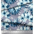 thumbnail image 3 of Soimoi Grey Viscose Chiffon Fabric Leaves & Floral Decor Fabric Printed Yard 42 Inch Wide, 3 of 3