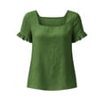 thumbnail image 7 of Tqcoqu Womens Summer Peplum Tops,Sqaure Neck Ruffle Sleeve Blouses Fit Flowy Shirts,Green Women's S-XXXL, 7 of 7