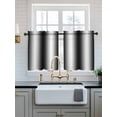 thumbnail image 2 of Black White Tier Curtains 24 Inch Length,Sheer Curtains for Bedroom Living Room Window Gradient Gray Monochrome Minimalist Stripe Small Half Window Kitchen Curtains & Drapes 27.5"x24" 2 Panels, 2 of 6