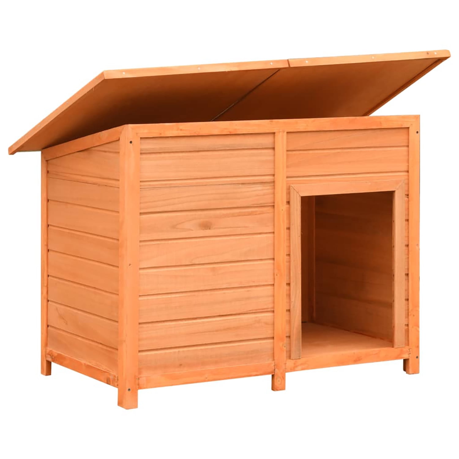 Pefilos 44" Wooden Outdoor Dog Houses Durable Large Cat House Perfect for Small Pet House with Waterproof PVC Plastic Roof, Breathable Doors, Brown Pefilos 44" Wooden Outdoor Dog Houses Durable Large Cat House Perfect for Small Pet House with Waterproof PVC Plastic Roof, Breathable Doors, Brown