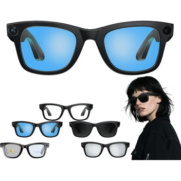 CyanVue AI Smart Glasses, Smart Glasses with Camera and Bluetooth, 800W Camera & 1080P,AI Translator, Voice Assistant UV Protection,Anti-Blue Light Glasses Everyday Wear