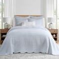 thumbnail image 3 of Levtex Home Martha Stripe Blue Reversible Twin Bedspread Set (80x106in) with 1 Pillow Sham (26x20in) - Stripe Bedding - Blue, White - Cotton Twin Size Bedspread Bedding Set - Lightweight, Pre-Washed, 3 of 5