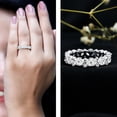 thumbnail image 3 of Rosec Jewels Lab Created Diamond Wedding Ring - Classic Full Eternity Band Ring - EF-VS Quality, 925 Sterling Silver, US 4.00, 3 of 9