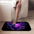 thumbnail image 4 of 1pc Purple Butterflies Roses and Absorbent Non-Slip Bathroom Thickened Flannel Rug Decor,Soft,Quick Drying,Suitable For Indoor/outdoor Use,Bathrooms,Bedrooms,Kitchens,Terrace,Laundry Rooms,16"x24", 4 of 9