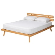 Baxton Studio Joaquin Wood Full Size Platform Bed in Rustic Brown
