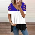 thumbnail image 3 of Mittory Cold Shoulder Plus Size Tunics Tops for Women Sexy Zipper Short Sleeve Summer Casual Top Blouses, 3 of 5