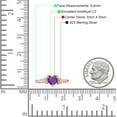thumbnail image 7 of Three Stone Heart Promise Ring Amethyst Cubic Zirconia Rose Tone 925 Sterling Silver, Size 6, 7 of 7