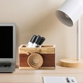 thumbnail image 4 of Hariumiu Pen Holder Camera Shape Pen Organizer Desk Art Wooden Pen Stand Pens Brushes Glasses Multi-Functional Holder, 4 of 8