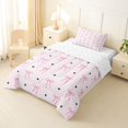 thumbnail image 2 of Erosebridal Pink Princess Bow Twin Comforter Sets for Girls, Cartoon Star Print Bedding Set for Women, Reversible, 2 Pieces, 2 of 6