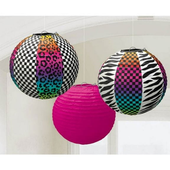 Totally 80's Round Paper Lanterns 3ct
