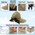thumbnail image 3 of Straw Sun Summer&nbsp;Visor for Women, Female Wide Brim UPF 50+ UV Protection Hat, Ladies Adjustable Roll UP Messy Bun Ponytail Cap, Foldable Packable Beach Travel Hat, Windproof Chin Strap, 3 of 5