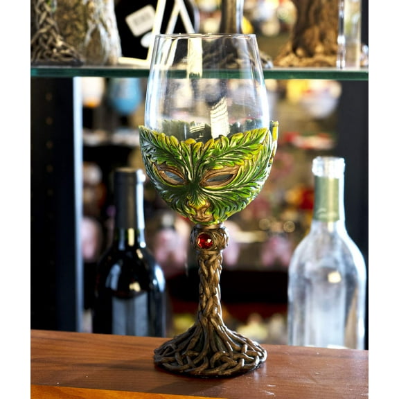 SUMMIT COLLECTION Mythical Forest Spirit Greenman Deity 16 fl oz Wine Glass Stemware Goblet Chalice Kitchen Home Decor