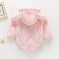 thumbnail image 5 of Bear Outfit With Footies Girls Boys Toddler Baby Boys Girls Color Cute Long Sleeves Ears Winter Keep Warm Jumpsuit Romper Pink 0 Months, 5 of 9