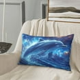 thumbnail image 5 of Sikiie Beautiful Ocean Dolphin Print Plush Pillow Cover, Wrinkle-proof and Stain-resistant Pillow Protector without Pillow Core, Home Decoration-20"x30", 5 of 6