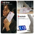 thumbnail image 5 of Allytechgroup for iPhone 16 Case with Ring Holder Stand, Support Wireless Charging Slim Hard PC Soft TPU Anti Yellowing Shockproof Magnetic Back Cover Bumper for iPhone 16, Pink, 5 of 8