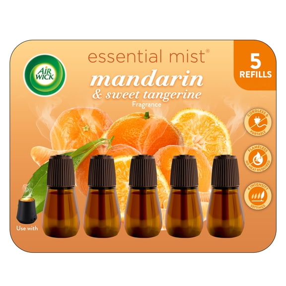 Air Wick Essential Mist Diffuser Air Freshener Refills, Mandarin and Sweet Orange, 5 Count