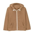 thumbnail image 2 of Hicidod Girls Fuzzy Sherpa Jacket Soft Full Zip Hoodies Fleece Solid Color Kids Coat with Pockets for Fall Winter Outwear, 2 of 6