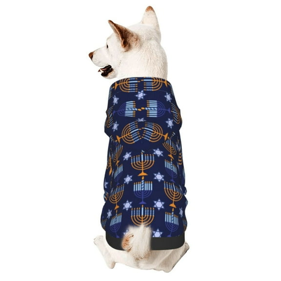 Happy Hanukkah Jewish Chanukah Holiday Dog Sweatshirt Pet Wear Hoodie Soft Warm Easy To Wear Puppy Cat Dogs Apparel Small