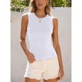 thumbnail image 5 of ANRABESS Womens High Neck Tank Tops Stretchy Sleeveless Racerback Sexy Slim Fit Basic Tee Shirts Y2K Trendy Summer Outfits White Medium, 5 of 8