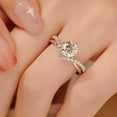 thumbnail image 5 of 1ct Moissanite Crown Ring, Moment Wish Engagement Ring for Women, Moissanite Promise Ring, D Color VVS1 Simulated Diamond 925 Sterling Silver Accent Ring, 5 of 16