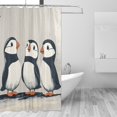 thumbnail image 2 of Yayeee Shower Curtain with Hooks 72"x72" Waterproof Fabric Bathroom Hanging Decor, Cute Puffin, 2 of 5