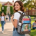 thumbnail image 3 of ZIATUBLES Clear Backpack, Heavy Duty Fabric & PVC Transparent Bookbag with Tiger Flower Leopard Print, Large Capacity See Through Backpack for School College Work Travel Security, 3 of 7