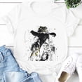 thumbnail image 4 of NAMTYQX Basic Tees for Women Plus Size Bedrucken Stretch Short Sleeve Loose Fit Print Cool Scoop Neck Cute Womens Short Sleeve Tops Black Size M, 4 of 5