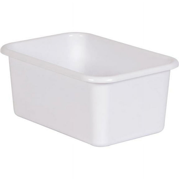 Teacher Created Resources TCR20399 Plastic Storage Bin, White - Small