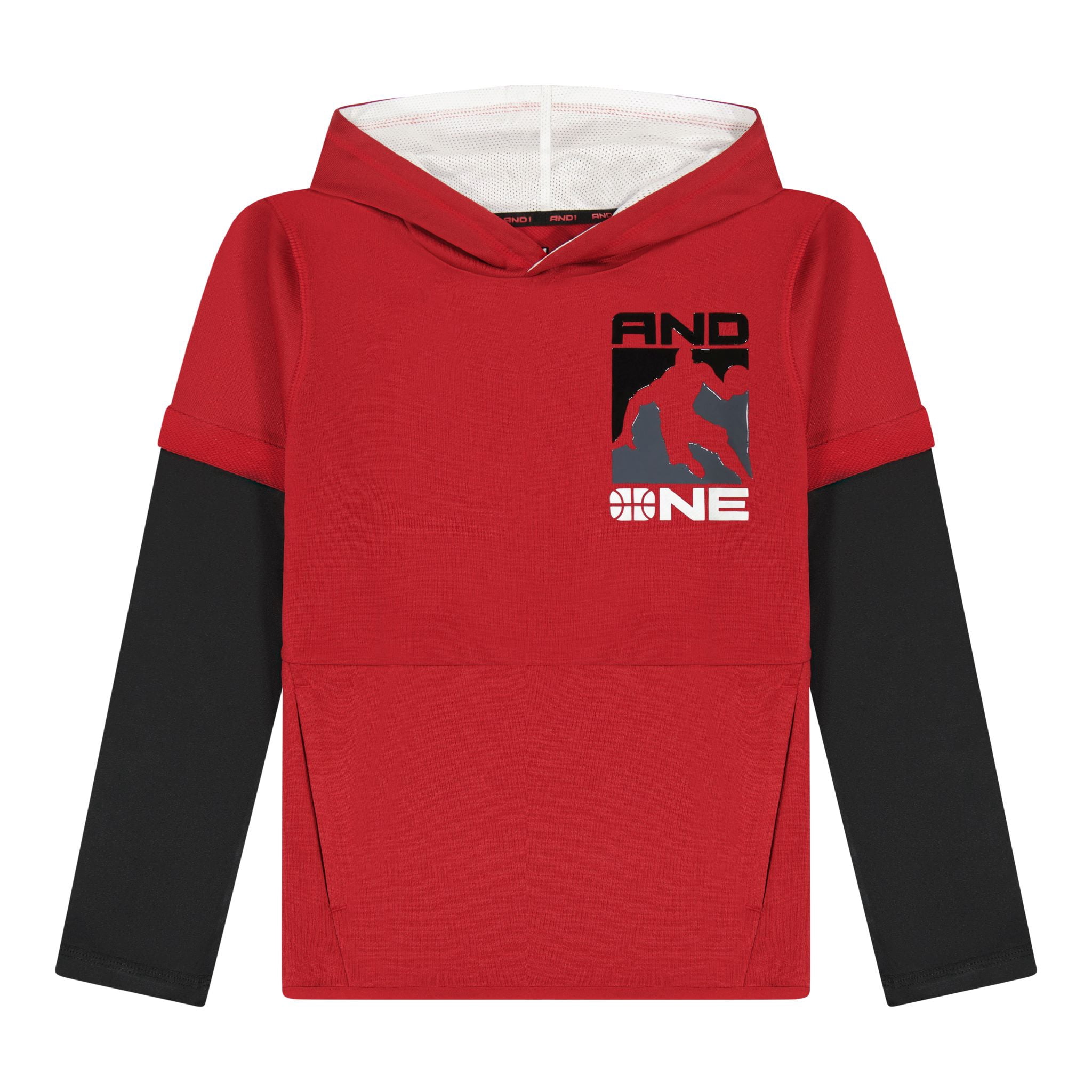 And1 Boys Long Sleeved Hooded T-Shirt, Sizes 4-18 - Walmart.com
