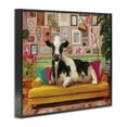 thumbnail image 3 of Stupell Industries Cow in Whimsical Maximalist House Animals Painting Black Framed Art Print Wall Art, 20 x 16, 3 of 8