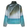 thumbnail image 6 of Jackets for Women Winter Coat Jackets Flannel Stand Collar Jacket(Tropical Palm Ocean View,Size:S-4XL), 6 of 7