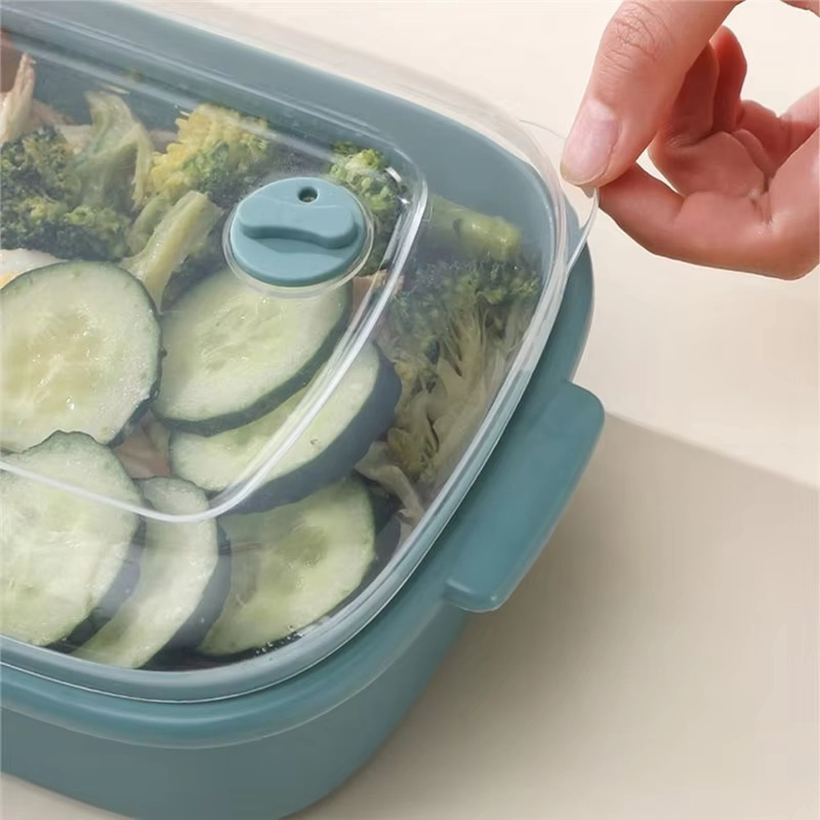 Food Grade Plastic Storage Containers with Vents,Microwave Safe Bowls for Fridge Salad,a BPA-Free Stackable and Reusable Food Storage Container for Meal Prep Lunch and Produce Storage