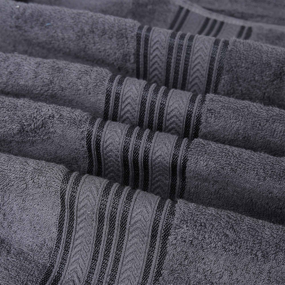 Ultra Soft 6 Piece Premium Cotton Towel Set, Includes 2 Bath Towels 30x54 in, 2 Hand Towels 16x30 in & 2 Wash Cloths 13x13 in, Ideal for Everyday use, Compact & Durable - Gray