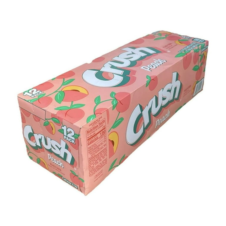 NJHF Crush Soda, Peach, 12 Pack, 12 Oz Cans, Fruity Flavor