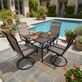 thumbnail image 7 of Decksplore Patio Swivel Chairs Set of 4, Outdoor Dining Chairs High Back All Weather Breathable Textilene Outdoor Swivel Chairs with Metal Rocking Frame for Lawn Garden Backyard Deck, Brown, 7 of 7